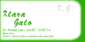 klara galo business card